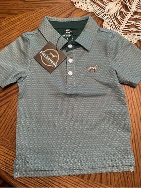 Fieldstone Boys' Green Geo-Print Polo Shirt